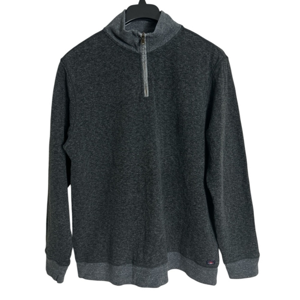 Faherty Dual Knit 1/4 Zip Pulliver in Washed Black Size XXL